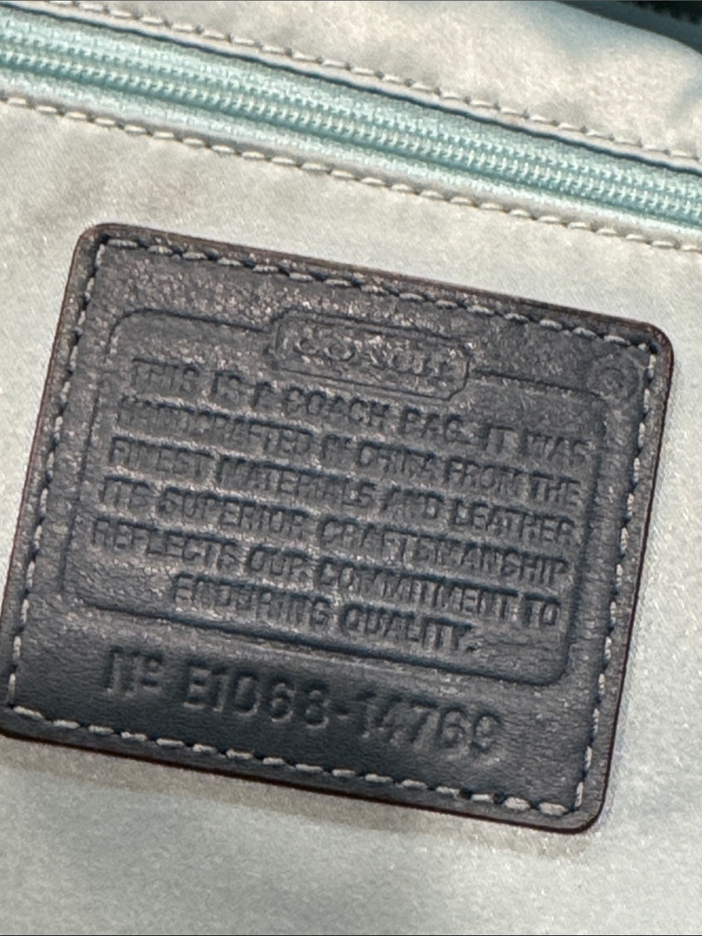 COACH Bag Kristin Large Dark Teal Leather Hobo Satchel - Picture 11 of 17